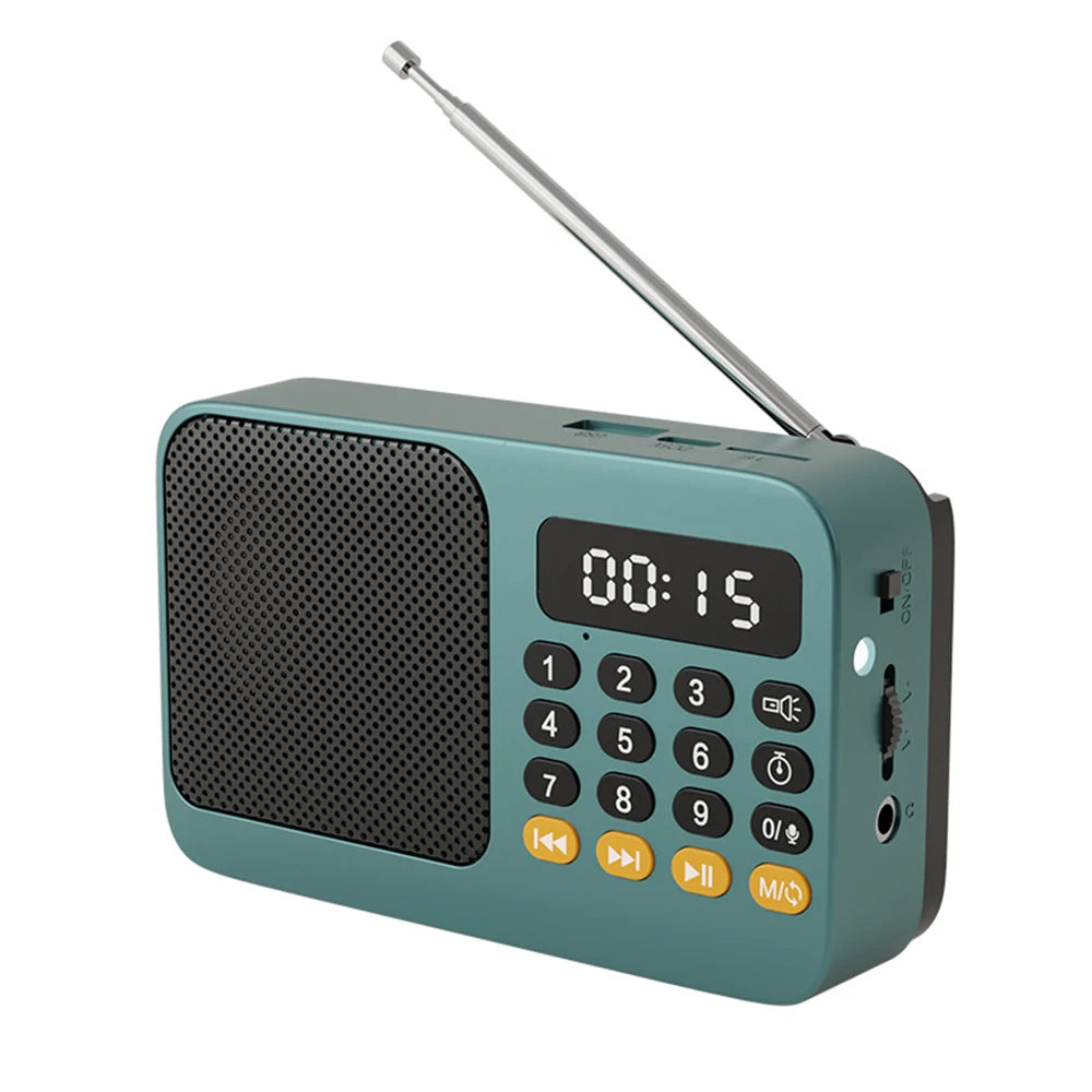 Bluetooth 5.0 Portable FM Radio Small Emergency Recargable Sound Box Mini Vintage Speaker Mp3 Player Support TF Card USB Driv