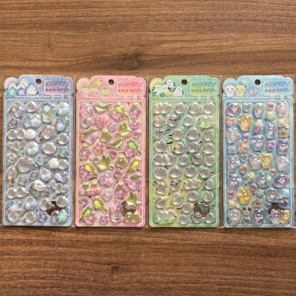 4 Pcs/Set Shiny Crystal Decorative Stickers - Cute Animal & Flower Embellishments for Journal DIY BulingBulingStickers Store