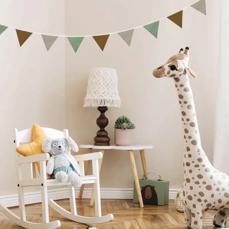 Pennant Banner Flags Nursery Bunting Banner Flags Washable Cotton Fabric Triangle Pennant Garlands for Living Room and Bedroo
