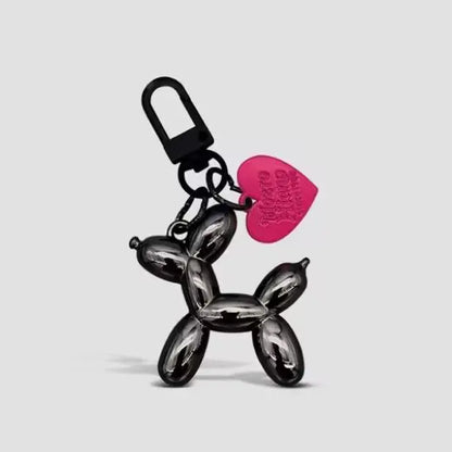 DIY Candy Color Sweet Resin Balloon Dog Keychain For Women Girls Animal Shaped Phone Chain Key Buckle Accessories Bag Pendant