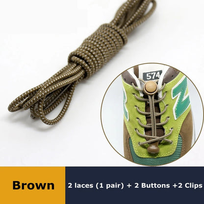 1Pair Shoelaces for Sneaker Elastic No Tie Shoe Laces Stretching Lock Lazy Laces Quick Rubber Shoelace Round Shoestrings - Br