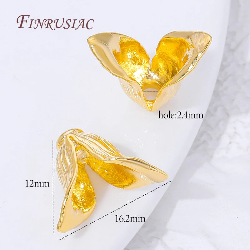 18K Gold Plated Brass Bead Caps,Tassel End Caps For Jewelry Making Findings,DIY Necklaces&Bracelets Accessories