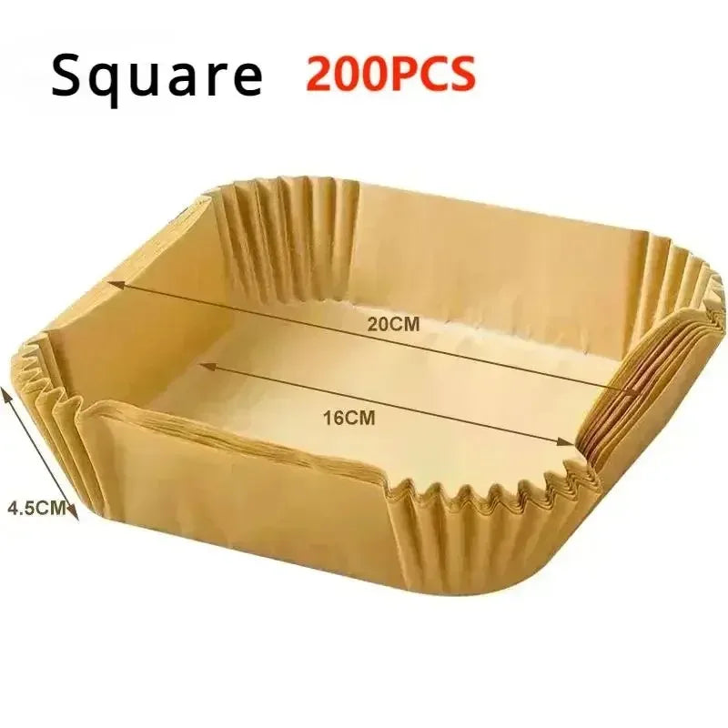 50/100/200Pcs Air Fryer Baking Paper Non-Stick Airfryer Baking Papers Round Air-Fryer Paper Liners Paper Kitchen Accessories 
