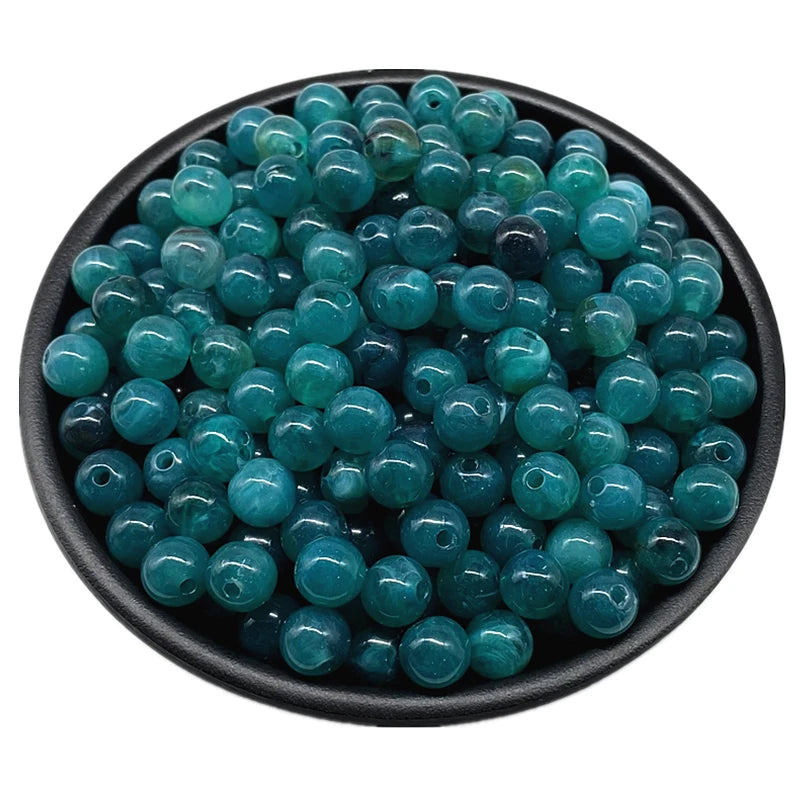6 8 10mm Acrylic Round Beads for Jewelry Makeing Bracelet Necklace DIY Accessory - 24 / 8mm 50pcs
