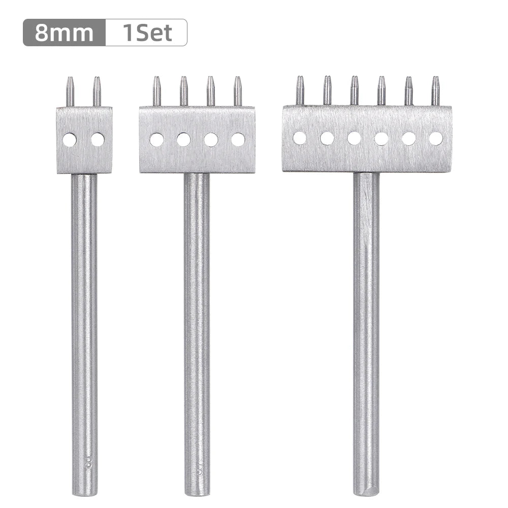 3pcs/SET Professional DIY Leather Punching Die, Manual Hole Punch for Leather Handcrafting, Multi-Round Punching Die Tool Set