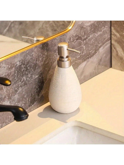 Creative Retro Style Ceramic Push-Type Soap Dispenser With Pump, Hand Soap Bottle, Suitable For Bathrooms Kitchens And Toilet