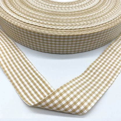5Yards New 25mm Plaid Cotton Ribbon Wedding Christmas Decoration DIY Sewing Fabric Handmade Bow Ribbon Flower Gift Packaging 