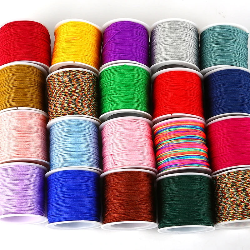 40m/lot 0.8mm Cotton Knotting Macrame Cord Nylon Thread String DIY Beading Braided Bracelet Jewelry Making