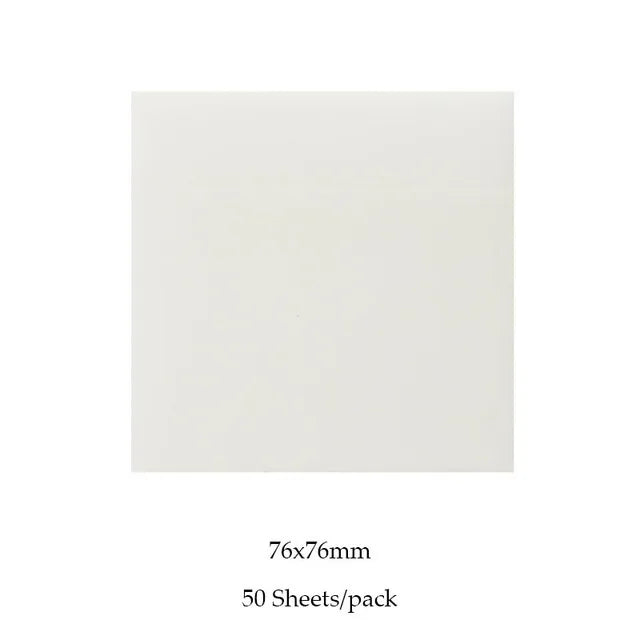50 Sheets Creative Transparent PET Waterproof Sticky Notes Notepads - School Stationery & Office Supplies - 50 Sheets white B