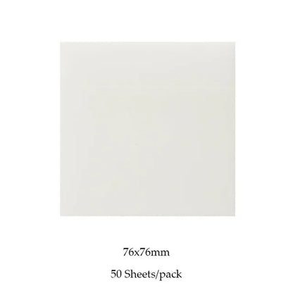 50 Sheets Creative Transparent PET Waterproof Sticky Notes Notepads - School Stationery & Office Supplies - 50 Sheets white B