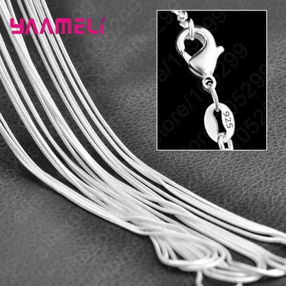 10PCS Pure 925 Sterling Silver Charm Link Chain Necklace Jewelry with Strong Smooth Lobster Clasps 16-30 Inches