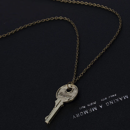Fashion Vintage Charm Believe Key Necklace Double Letter Believe Design Inspirational Pendants Jewelry For Men And Women Gift