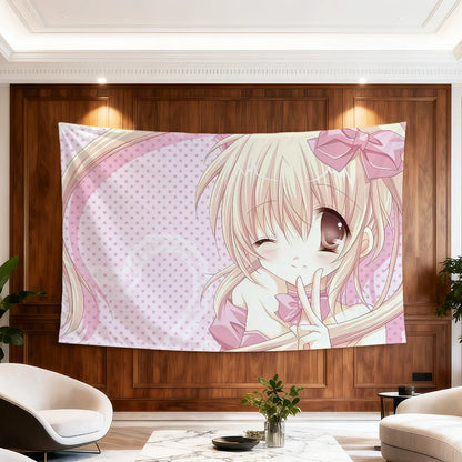 Flag Anime Moe For Room Dorm Girl Party Hogar Art Bedside Living Room Wall Hanging Y2k Garden Decor Cutecore Banner Gift