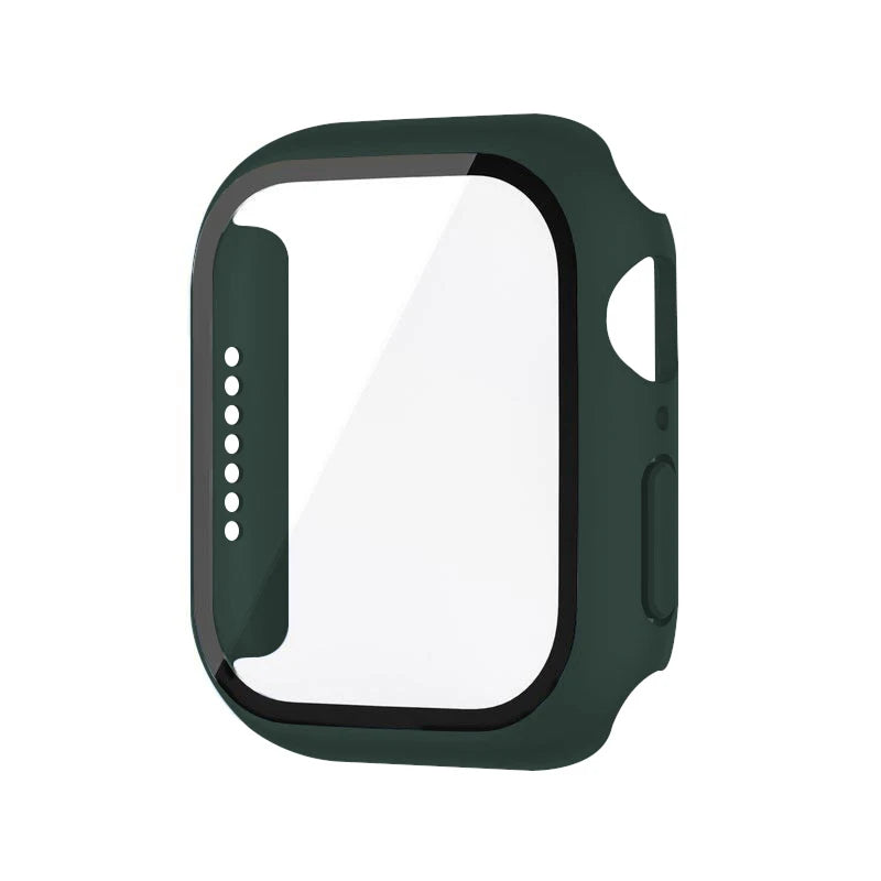 Tempered Glass+Case For Apple Watch 38mm 40mm 41mm 42mm 44mm 45mm 46mm Screen Protector Protective Cover iWatch 10 8 7 9 6 SE