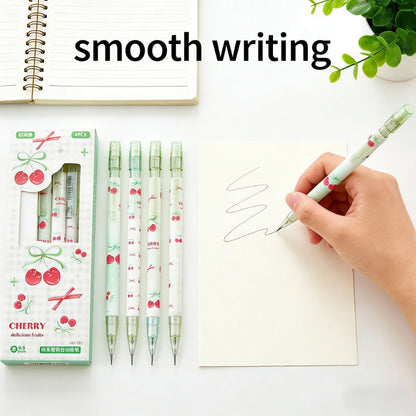 4Pcs 0.5mm Mechanical Pencils with Eraser Smooth Writing Erasable Press Automatic Pencil School Office Supply Student Station