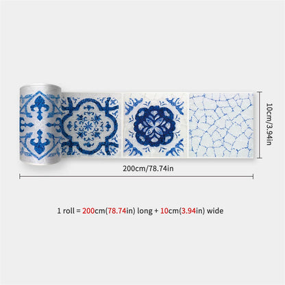 Mosaic Bathroom Waist Line Wall Stickers Waterproof Peel & Stick Art Backsplash Kitchen Office Skirting Line Decor Wallpaper 