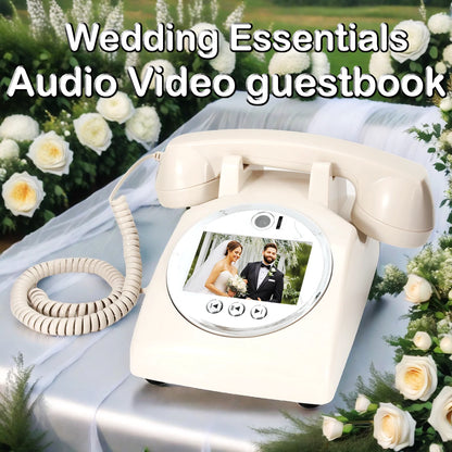 Wedding Audio Video Guestbook Phone Unique AV Guestbook Phone for Weddings Banquet Guest Video Sign-in Phone Party Wishes Vid