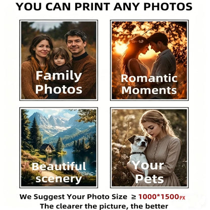 Custom Frameless Canvas Art Poster Family Portraits, Landscapes, Animals Holiday Decorations Home Room Decor