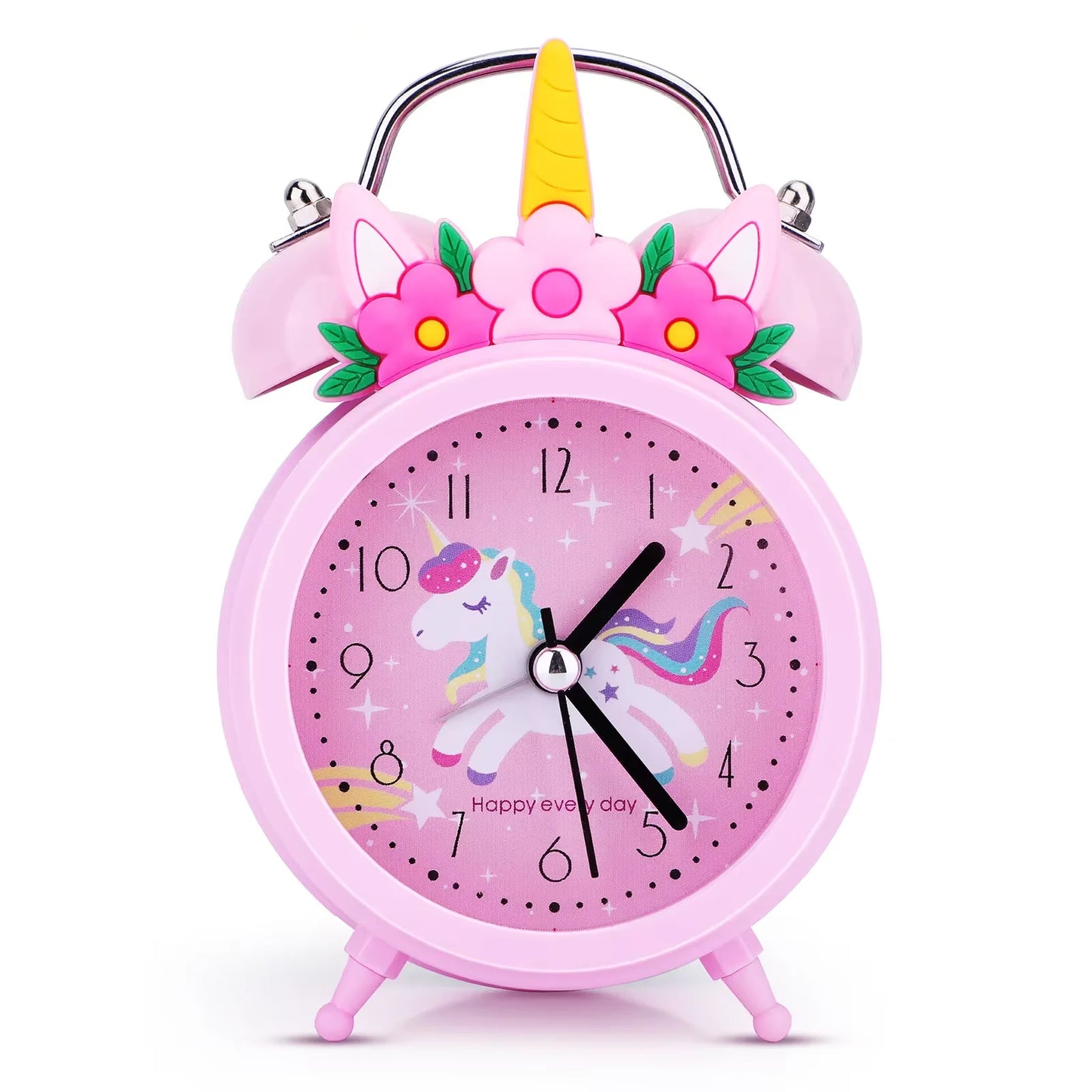 Pink Unicorn Kids Alarm Clock Double Bell Clock with Backlight Cute Desk Clock Home Decoration Будильник Kid Gifts Reveil Enf