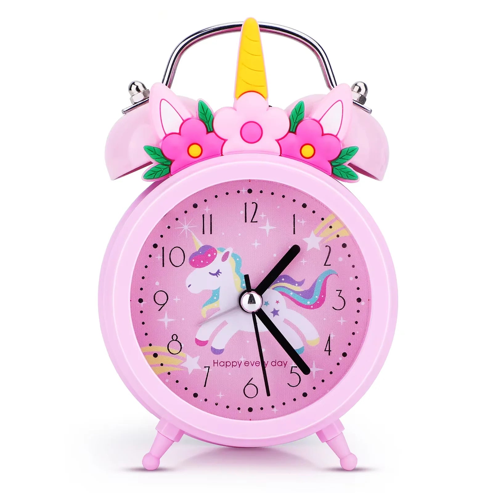 Pink Unicorn Kids Alarm Clock Double Bell Clock with Backlight Cute Desk Clock Home Decoration Будильник Kid Gifts Reveil Enf