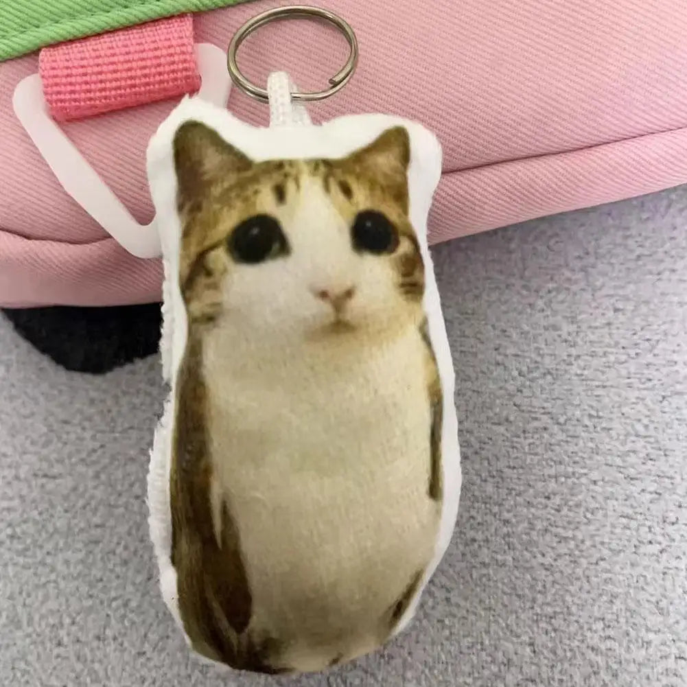Cat Voice Keychain With Sound Funny Cute Rotating Keyring Pendant Portable Plush Cartoon Bag Pendant Gift For Backpacks 열쇠고리
