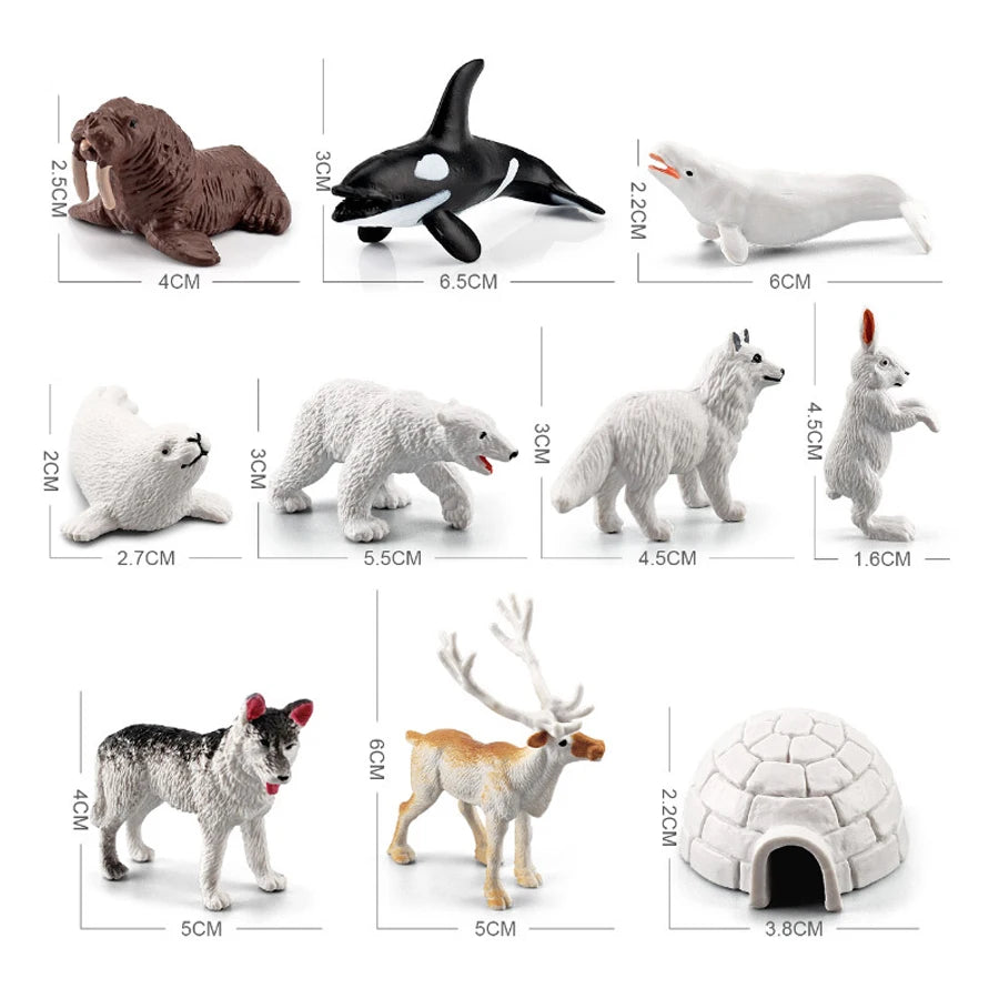 Simulation Plastic Animal Figurines Collection - Marine, Land & Insect Animals Miniature Set Toy for Kids Gift Playset Model 