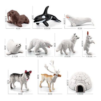 Simulation Plastic Animal Figurines Collection - Marine, Land & Insect Animals Miniature Set Toy for Kids Gift Playset Model 