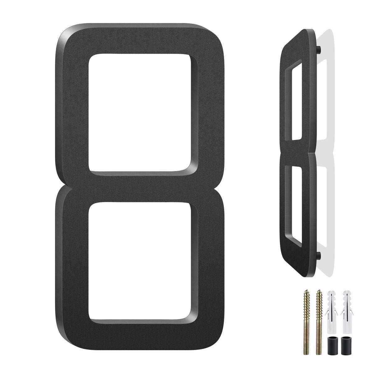 3-10 Inch Floating Aluminum House Address Numbers Letters, Modern Metal House Numbers for Outside, Black Metal Door Address L