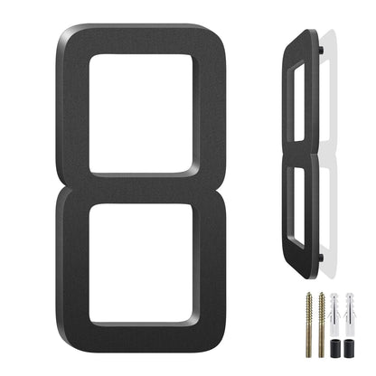 3-10 Inch Floating Aluminum House Address Numbers Letters, Modern Metal House Numbers for Outside, Black Metal Door Address L