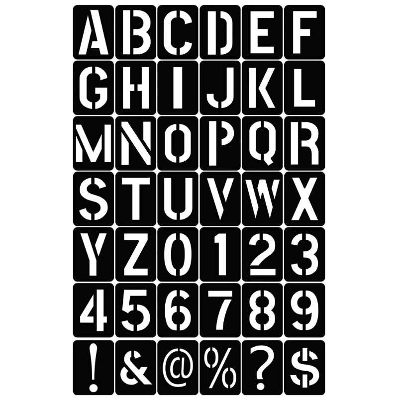 42 Pieces Letter Number Stencil Set Plastic Alphabet Painting Templates Mold Kit for Painting on Wall Home Decor