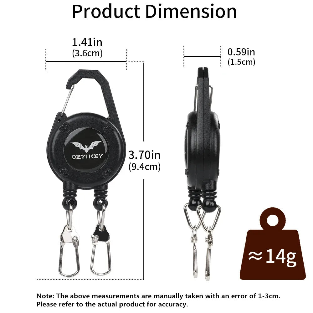 Outdoor Double Headed Clip Buckle, Work Permit Hanging Buckle, Keychain, Fishing Buckle, Telescopic Buckle, Easy to Pull Buck