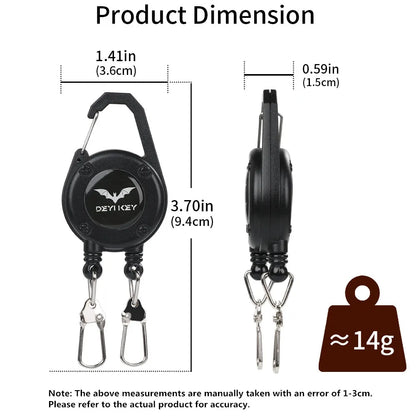 Outdoor Double Headed Clip Buckle, Work Permit Hanging Buckle, Keychain, Fishing Buckle, Telescopic Buckle, Easy to Pull Buck