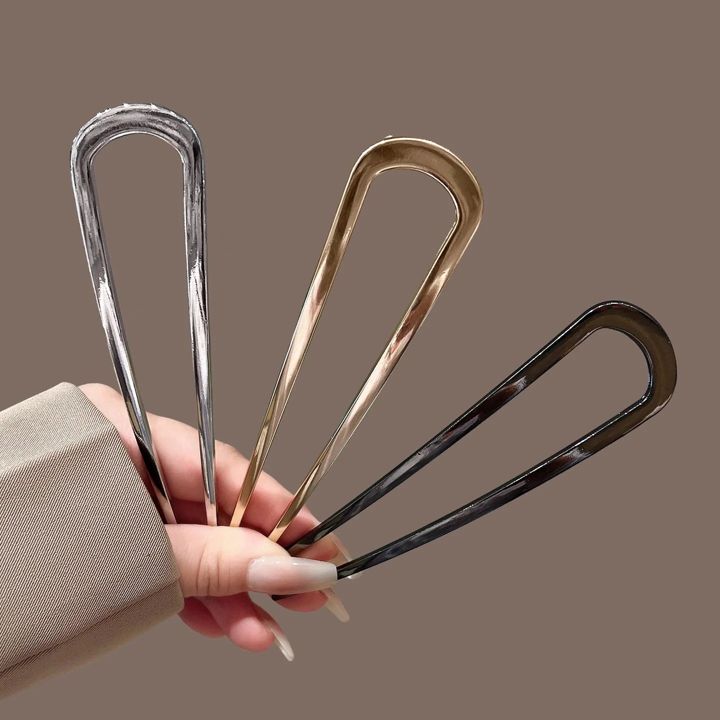 U-Shaped Hair Fork Fashion Tortoiseshell Acetate Acrylic Hairpin Geometric Headwear Hair Sticks Women Girls Hair Accessories 