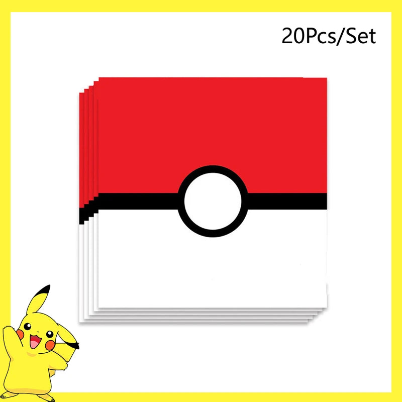 Pokemon Birthday Party Decoration Pikachu Disposable Tableware Cup Napkin Plate Tablecloth Baby Shower Cake Topper Flag Ballo