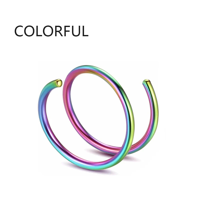 Women Fake Piercing Nose Ring Hoop Septum Non Piercing Nose Clip Rock HipHoop Stainless Steel Magnet Fashion Punk Body Jewelr