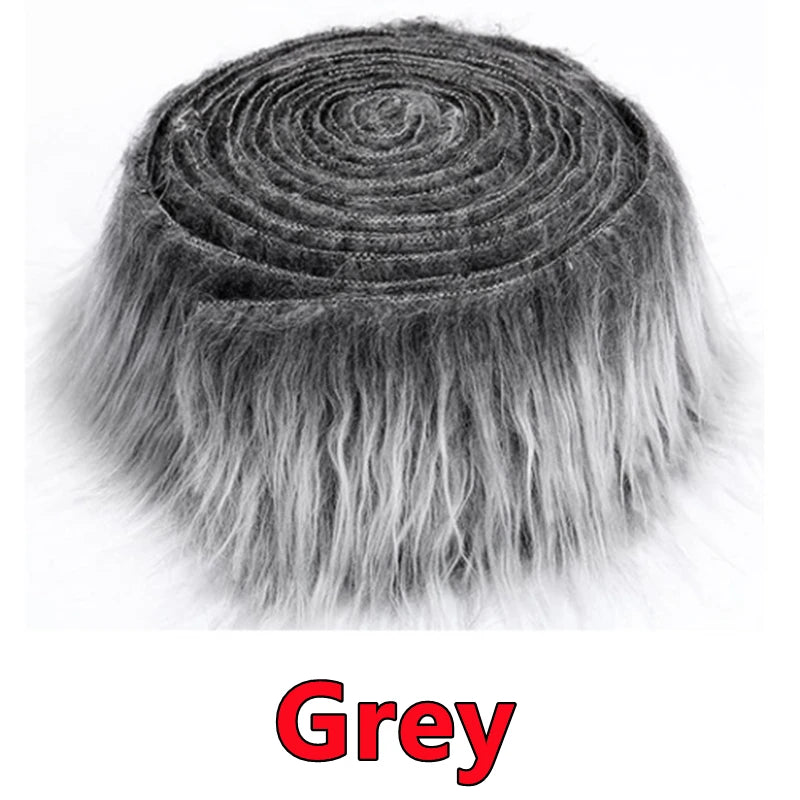 Faux Fur Fabric Christmas Fluffy Fuzzy Plush Patch Sewing Fur Cuts for DIY Gnome Doll Beard Craft Shaggy Winter Costume Mater
