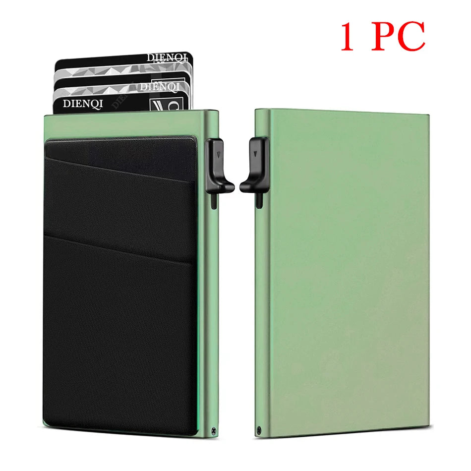Anti-theft Cards Protectors Card Holder Minimalist Smart Wallet RFID Protection Aluminum Metal Box Cardholder Case Porte Cart