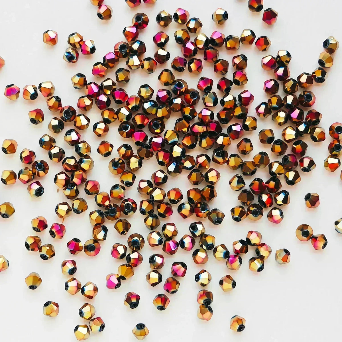 100PCS 4MM Shiny Faceted Austria Crystal Beads Bicone Beads Loose Spacer Beads for Jewelry Making DIY Bracelet Necklace Penda