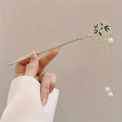 Elegant Chinese Style Hair Clip Tassel Hair Stick Traditional Floral Design Hairstyle Accessory Women Jewelry Hairpin Hairnee