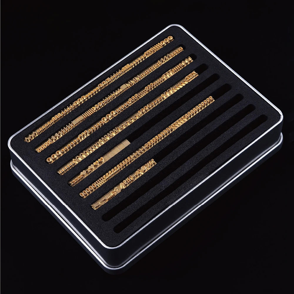 MAXITA Movable Type Hot Foil Stamping Kit | English Brass Type Set for Leather Craft, Packaging, and DIY Embossing 306Pcs