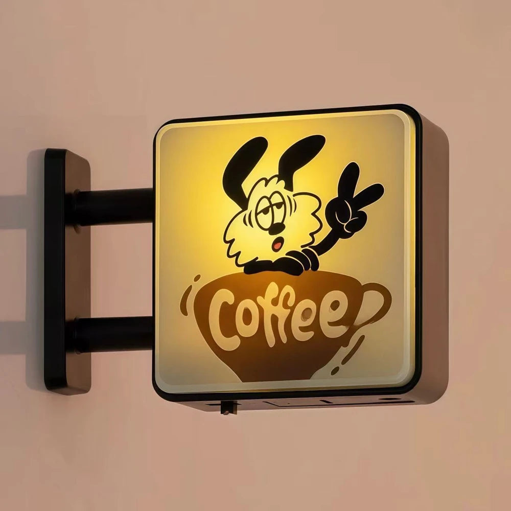 Retro Coffee Corner Refrigerator Magnet Light Fridge Magnet Magnetic Home Miniature Pegboard Coffee Shop Glowing Decoration -