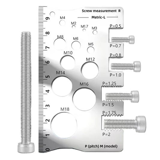 Screw Thread Pitch Gauge Ruler Measuring Tool Bolt Nut Metric Machining Threads Screw Cutting Gauge Angle Model Measuring