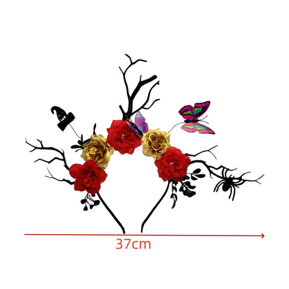 1PC Halloween Gothic Headpiece, Branches/Roses/Butterflies/Bats/Spider, Spooky Festive Hair Decor