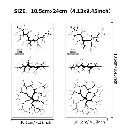 2Sheets Large Halloween Black Lightning Temporary Tattoo Sticker for Halloween makeup – Realistic Vein Design Face Tattoo Bod