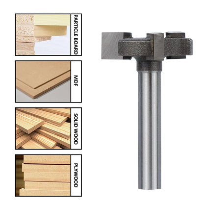 Spoilboard Surfacing Router Bit 6mm & 6.35mm Shank, Slab Flattening Planer Bit for Woodworking, T-Slot Milling Cutter