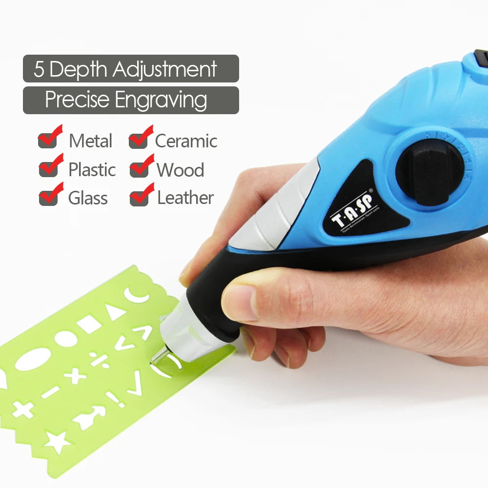 13W Electric Engraver Tool Engraving Pen for Wood Metal Stainless Steel Glass Plastic Etching with Carbide Tips & Craft Stenc