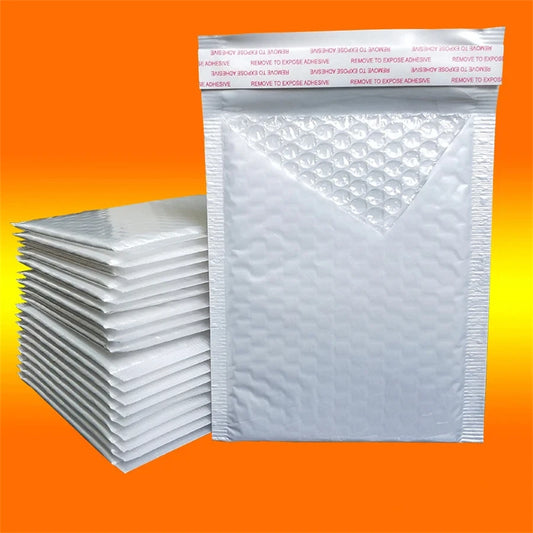 50pcs Pearlescent Film Waterproof Bubble Bag Packaging Express Bag White Foam Self Seal Pack Bag ShippingbagThickened Envelop