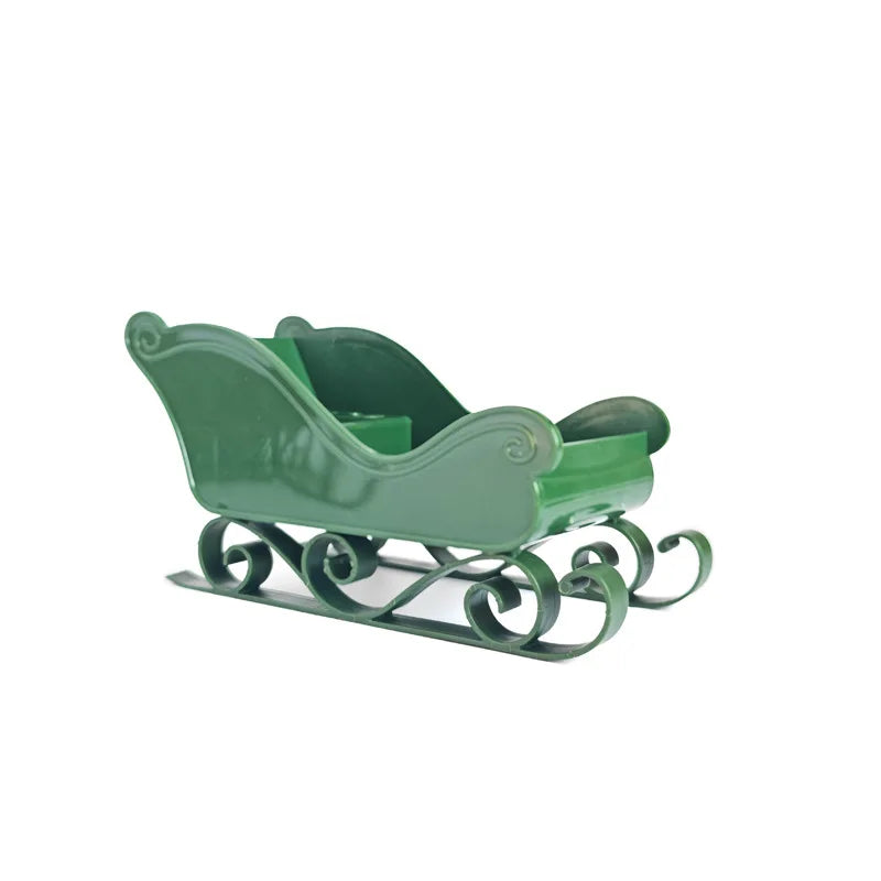 Mini Cute Sleigh Ornament for Office Desk Decor Accent Holiday Office Gift Desk Calendar Office Bookshelf Home Decor - Green