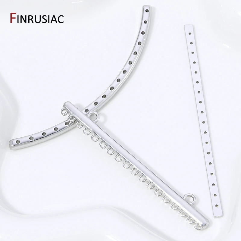 Rhodium Plated Brass Multi Row Strand Connector,Separator Spacer Bars Connector For DIY Jewelry Making Accessories Supplies