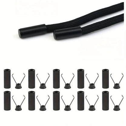 10pcs Heavy Duty Cord Locks Adjustable Metal Clips Secure Fastening for Shoelaces Bags Hoodies DIY Crafts Organizing Cables